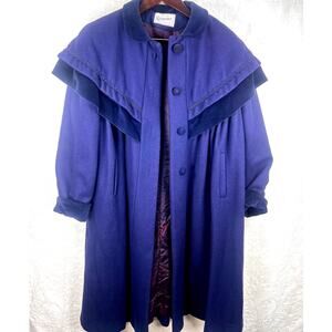Vintage Rothschild Cape Coat Capelet Velvet Bow Victorian 14 women's Goth
